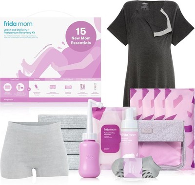 Frida Mom 15 pc Labor & Postpartum Kit Gift Set for Baby Showers & Mom to Be