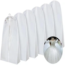 Windyun 6 Pack Wedding Dress Garment Bags 71'' Dress Bags for Gowns Long with...
