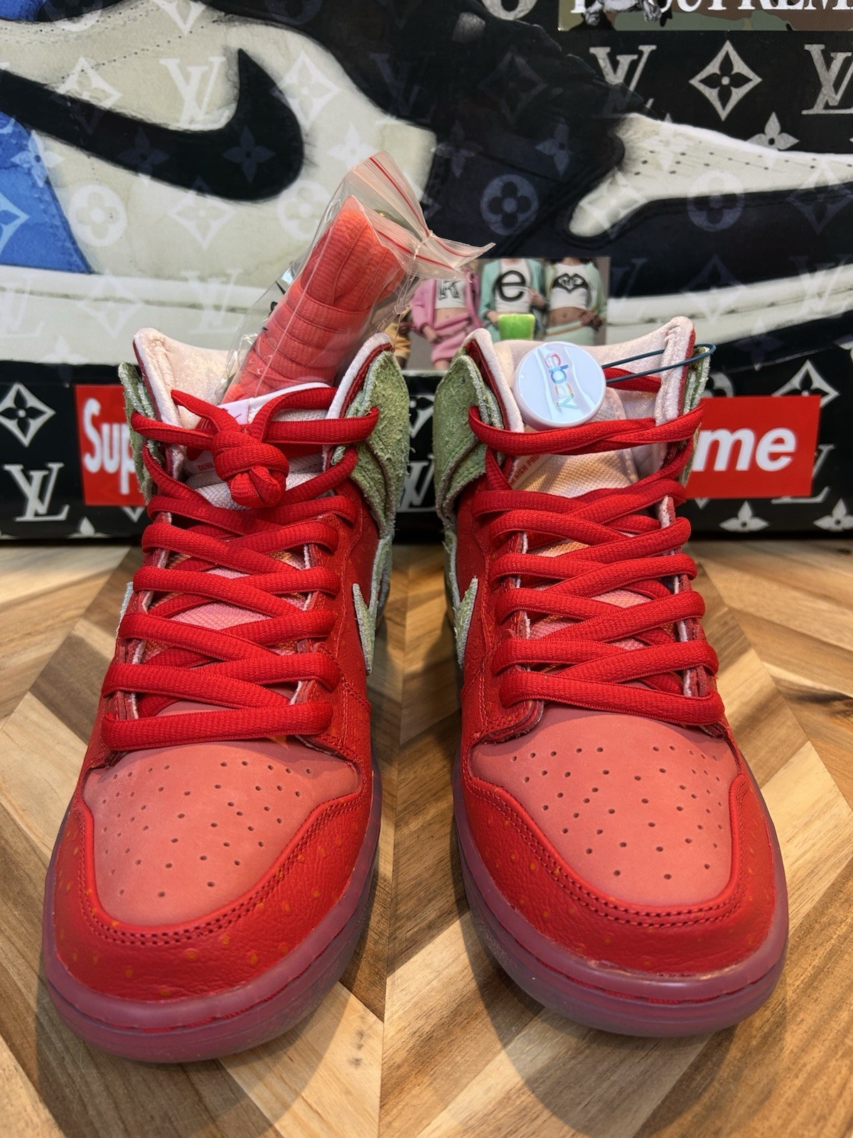 Nike SB Dunk High Pro QS Strawberry Cough Hairy Suede CW7093 600 Men’s 9 Grail image 8