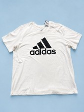 adidas Mens White Graphic Logo T-Shirt Regula...