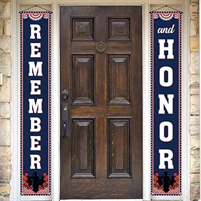 Remember and Honor Porch Banner Memorial Day American Patriotic Holiday Party