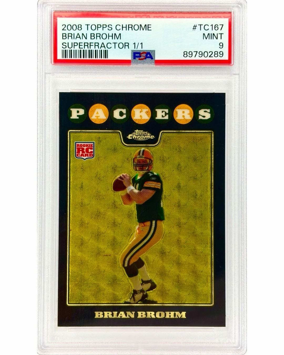 2008 Topps Chrome #TC167 Brian Brohm RC Superfractor #1/1 PSA 9! view 1