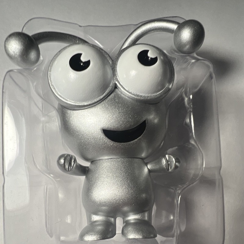 Silver Metallic Alien Vinyl Figure Collectible Character Aliens & Space Theme