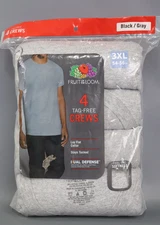 Fruit of the Loom Men Short Sleeve Gray Crew T-Shirts  4 Pack - ( Size 3XL )