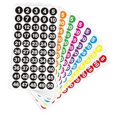 Consecutive Number Labels Stickers, 1600 Pcs 1" Colored 1 inch 8 Colors