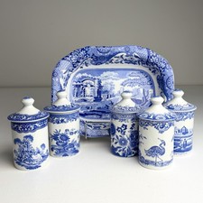 Spode Blue Room Spice Jars Jars Set of 5 w/ S...