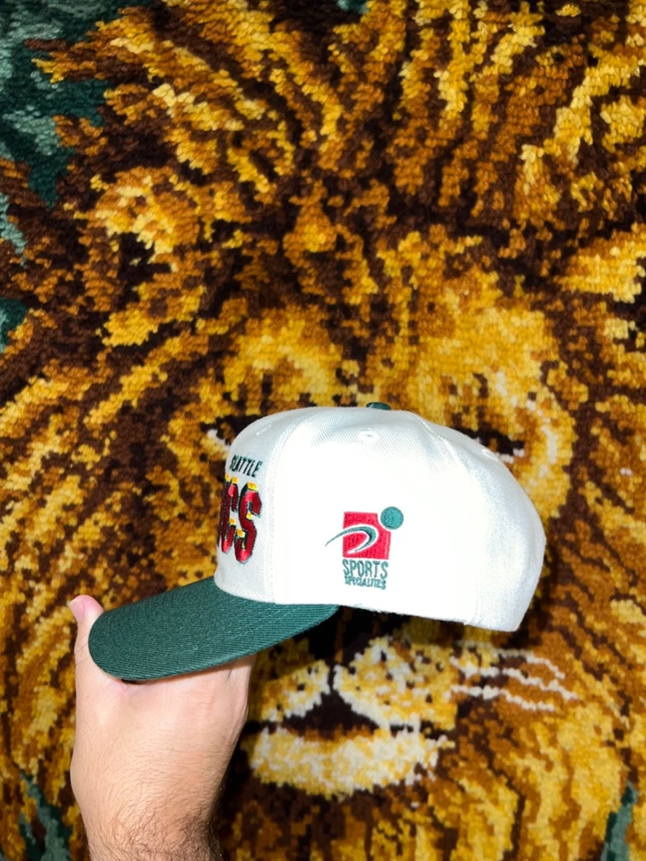 Vtg Seattle Sonics Supersonics Sports Specialties Shadow Snapback Hat - Image 3 of 4