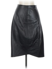 Michael Hoban for North Beach Women Black Faux Leather Skirt 5