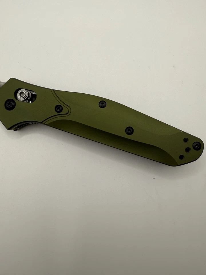 Cuchillo Plegable Táctico - Estilo 940 Osborne - Mango Verde - Reproducción Foto 2 de 4