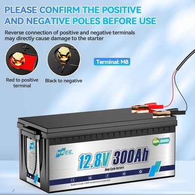 12V 300AH LiFePO4 Lithium Battery Akku 200A BMS cycles For RV Solar Panel Boot
