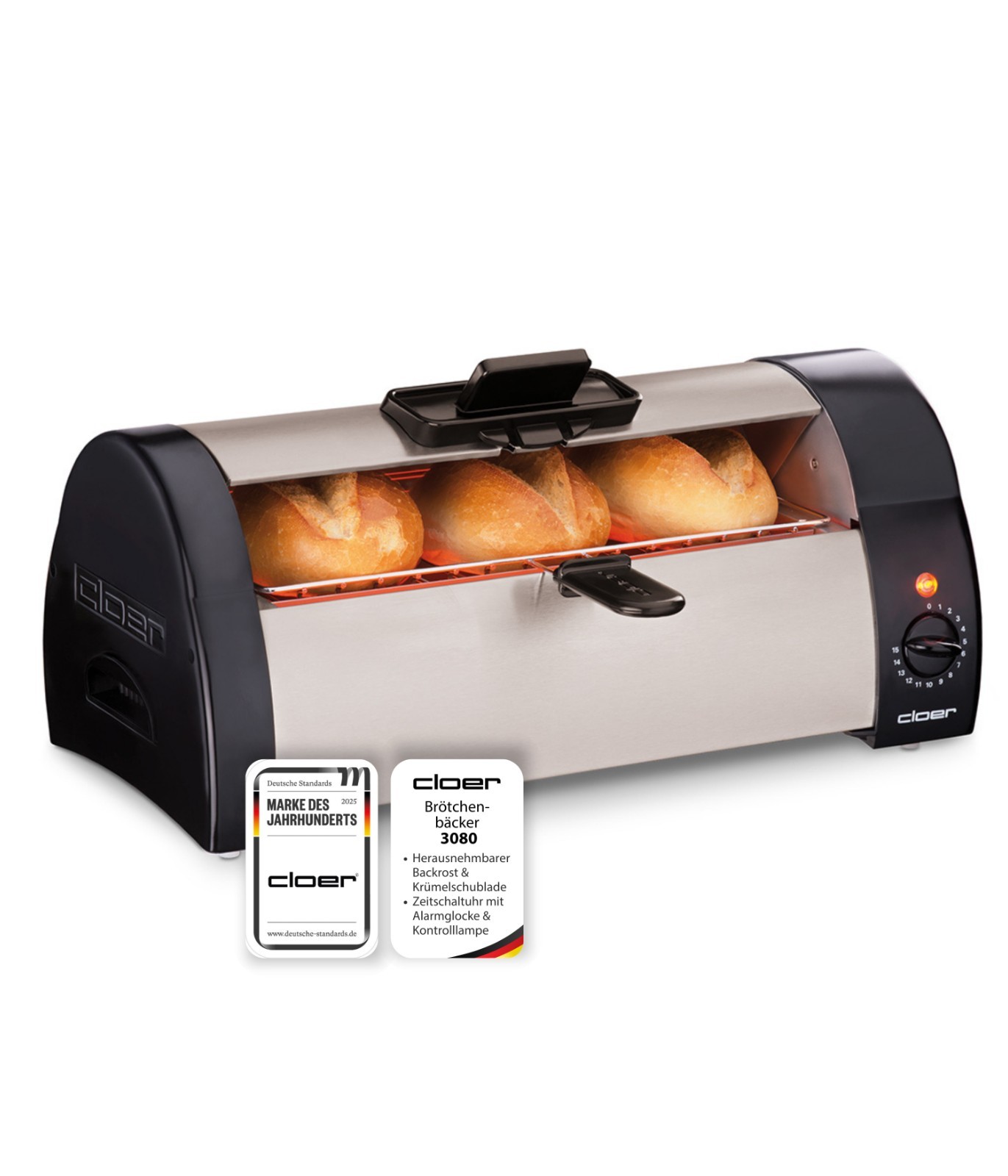 Brötchenbäcker Cloer-3080 Toaster zum Aufbacken Überbacken Energie sparen