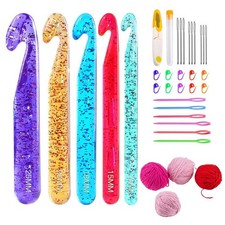 Large Crochet Hooks 12mm-25mm Transparent Crystal Knitting Needles