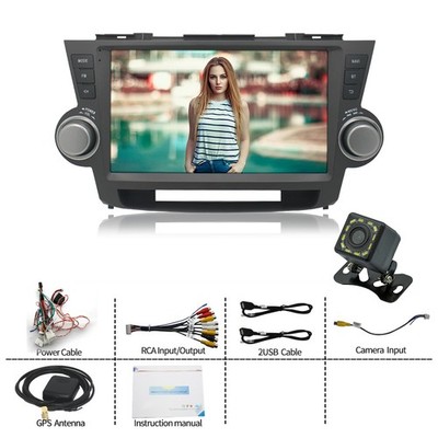 Car Stereo GPS Radio Navi Wifi CarPlay Android 12 For Toyota Highlander 2009-14