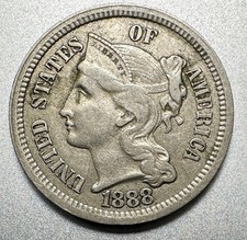 1888  3 CENT NICKEL  VF/XF   BETTER DATE  #2107