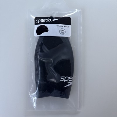 Speedo Aqua V Cap - Schwarz Schwimmen Schwimm Kopf Kappe Fast Post