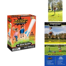 Stomp Rocket Jr Glow Rocket Launcher 4 Rockets Glow in The Dark
