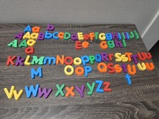 vintage Magnetic Letters Lot Plastic Alphabet Fridge Magnets Upper Lower Case