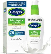 Cetaphil Daily Hydrating Face Moisturiser, 88ml, For Sensitive Skin, With Hyalur