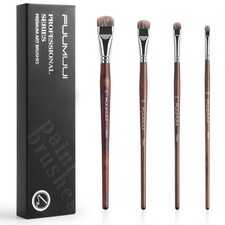 Professional Paint Brush Set, 4Pcs Natural Badger Hair with Filbert Shape Ble...