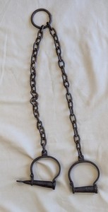 Antique Heavy Iron Shackles / Leg-Ankle Irons - Approx  45"