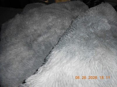 Shag Area Rug 5 x 8 Ultra Soft Tie Dye Gray, Plush for Bedroom Living Room