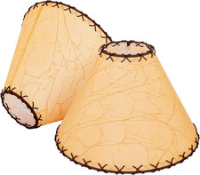 Set of 2 Classic Round Parchment Lampshades for Table  Floor Lamps