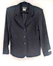 Sag Harbor Black 100 Wool Button Up Office Warm Blazer Jacket 36" Size 12