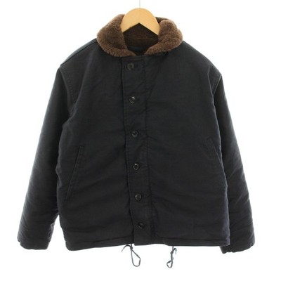 Wiper Inc U.S. Navy N-1 Deck Jacket Mens Navy Brown Wool Alpaca Lined Size 40