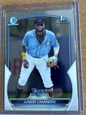 2023 Bowman Chrome 1st Junior Caminero RC Rookie Tampa Bay Rays Future Star