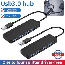 2 USB 3.0 4-Port USB Hub USB Splitter USB Expander for Laptop Flash Drive USA