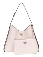 Guess Keandra Large Hobo Schultertasche Tasche Stone Logo Creme Neu