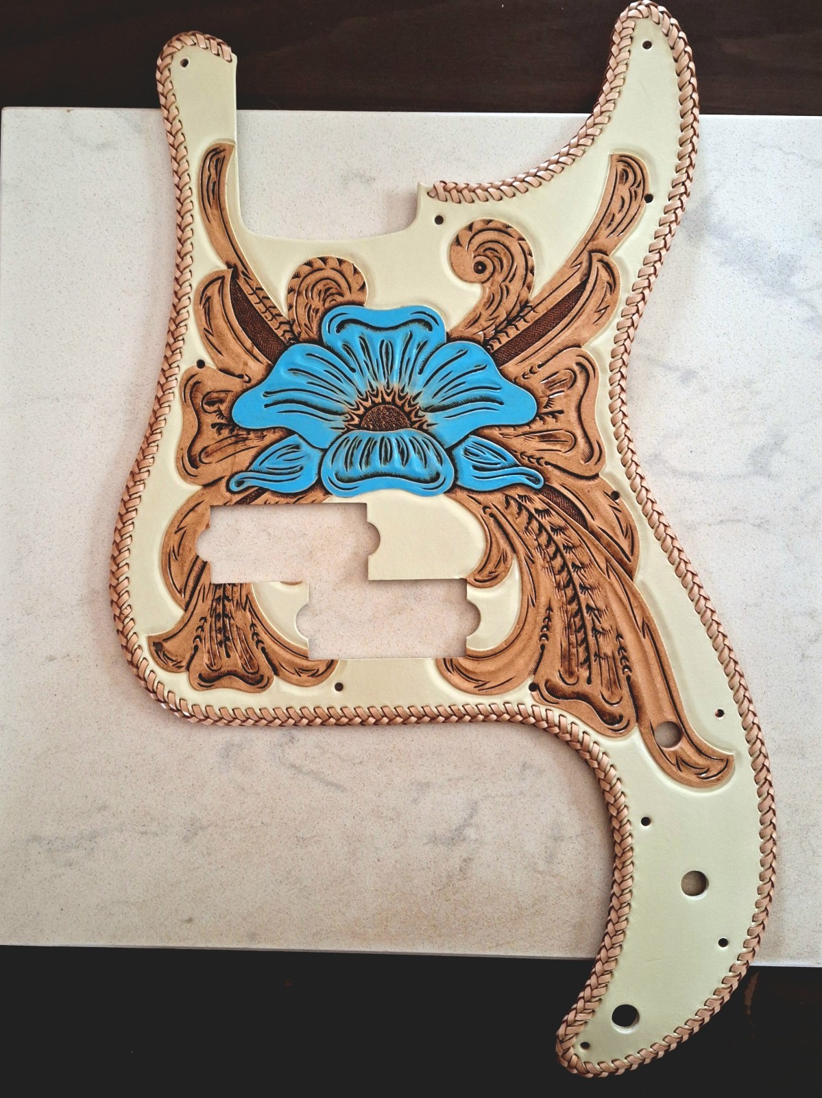 Leather Pickguard for Fender Precision Bass/P-Bass