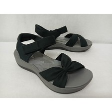 Clarks Women's Cloudsteppers Arla Shore Sandals 26171739 Black Gray Sz 6