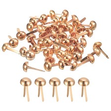 200Pcs Bag Feet Stud Spike, 8mm Round Purse Nailheads Spike, Rose Gold