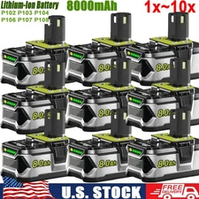 NEW 8.0Ah For RYOBI P108 18Volt For One Plus High Capacity Lithium ion Battery