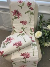 Dunelm Tulip Floral interlined Curtains Pink Cottagecore country homes 43 x 88