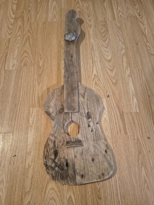Wooden Shape Guitar Handmade Carved Guitar Wall Art, Home Decor, Wall Hanging 