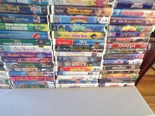 Huge Disney  Kids VHS Lot 84 Tapes Clamshell Classic Movies Collection Pixar