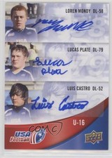 2013 Upper Deck USA Football /49 Loren Mondy Lucas Plate Luis Castro Auto 3c7