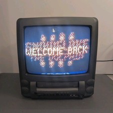 Broksonic CTSGT-8118T 13" CRT Color TV VCR Combo Retro Gaming Vintage READ