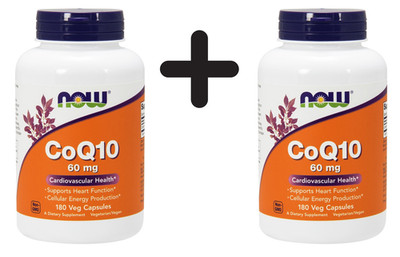 2 x NOW Foods CoQ10, 60mg - 180 vcaps (349,75 EUR/kg)
