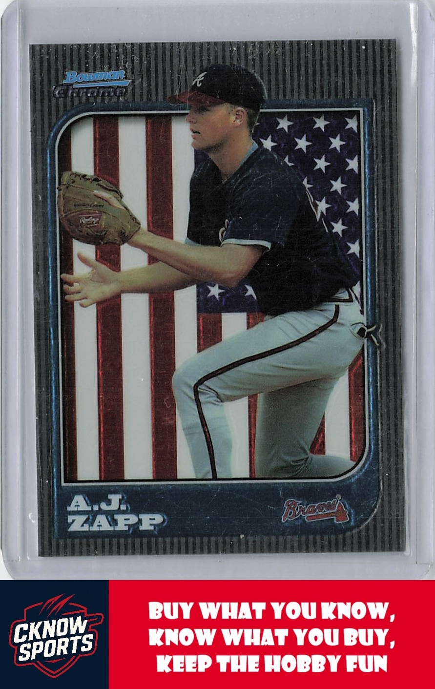 1997 Bowman Chrome #253 A.J. Zapp International Refractors Atlanta Braves