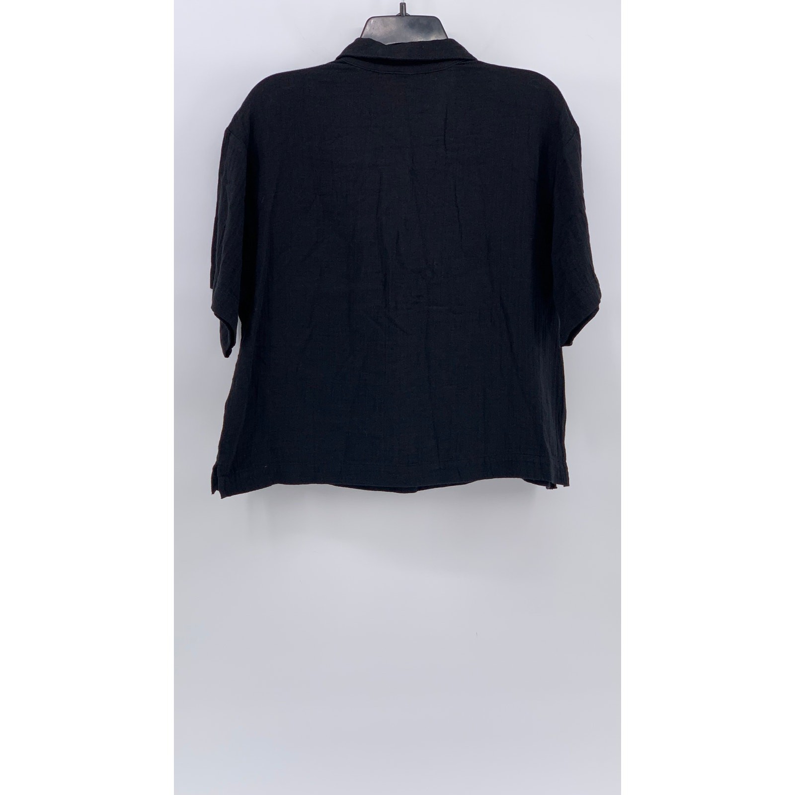 GAP Women's Black Solid Lightweight Split-Neck Sh… - image 2