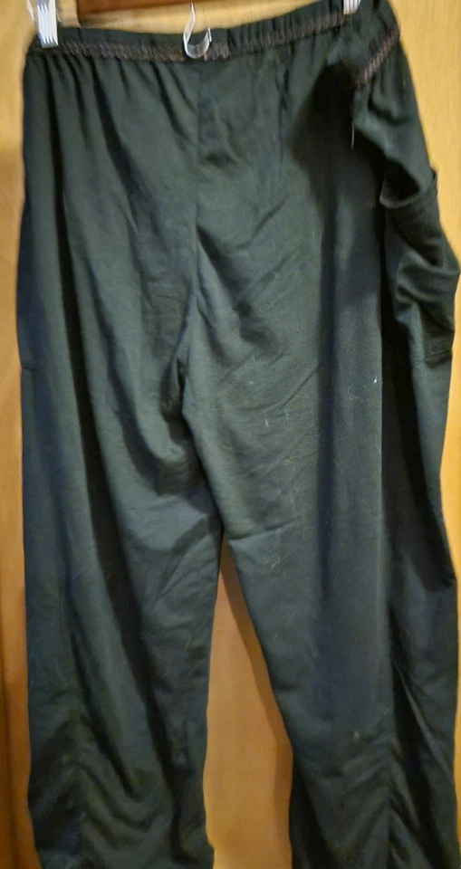 Pantalón de dormir Climate Right Cuddle Duds PJ Capri negro con ribete de puntada rosa 3x 26/238 Foto 3 de 4