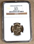 1938-D/D BUFFALO NICKEL, FS-501, NGC MS65 201016