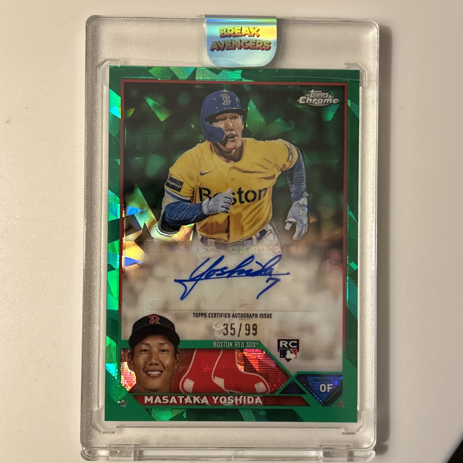2023 Topps Chrome Sapphire Update Green MASATAKA YOSHIDA RC Auto 35/99