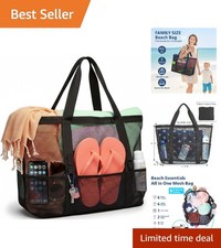 Mesh Beach Bag Family - Large Travel Tote Bag for Beach Pool Cruise
