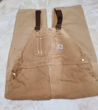 Carhartt Bib Overalls Men's Sz 44x30 Cotton Distressed Outdoor Gear Construction