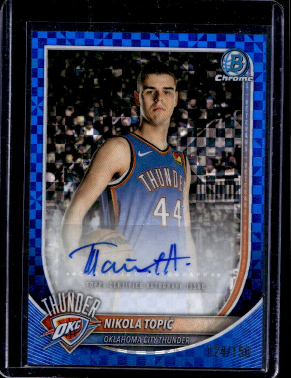2025-26 Chrome Nikola Topic Blue X-Fractor /150
