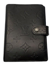 LOUIS VUITTON Monogram Mat Agenda PM Day Planner Notebook Cover Black R20935